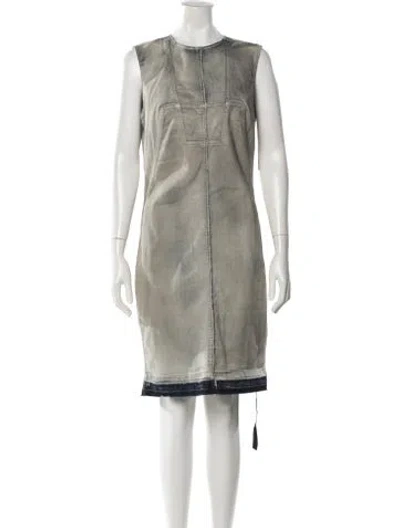 Pre-owned Rick Owens Drkshdw Crew Neck Knee-length Dress W/ Tags In Blue