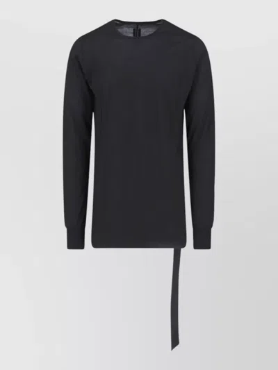 RICK OWENS DRKSHDW CREW NECK LONG SLEEVE T SHIRT TIE DETAIL