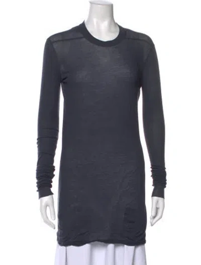 Pre-owned Rick Owens Drkshdw Crew Neck Long Sleeve T-shirt In Blue