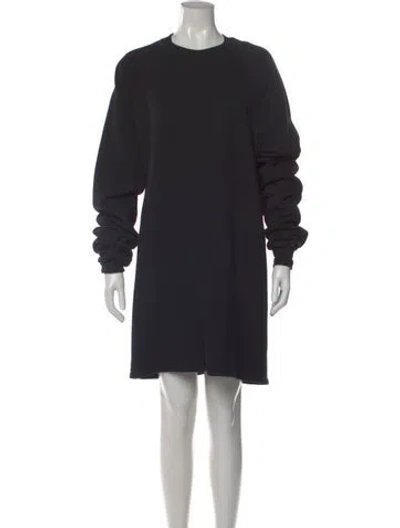 Pre-owned Rick Owens Drkshdw Crew Neck Mini Dress In Black