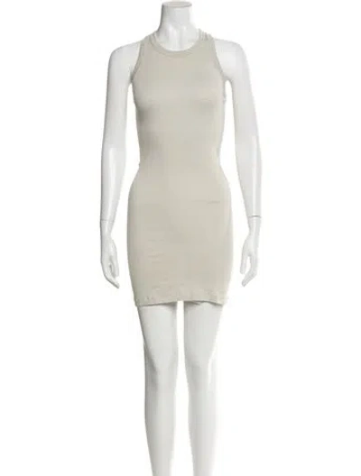 Pre-owned Rick Owens Drkshdw Crew Neck Mini Dress In Neutral