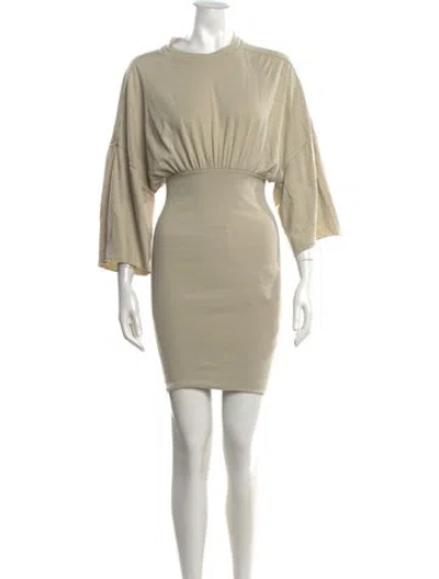 Pre-owned Rick Owens Drkshdw Crew Neck Mini Dress In Neutral