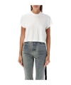 Rick Owens Drkshdw 'small Level T' Cropped Asymmetrical Hem T-shirt In White