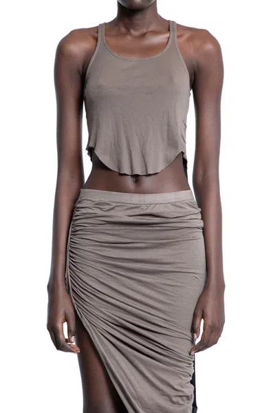 Rick Owens Drkshdw Crop Tops In Brown