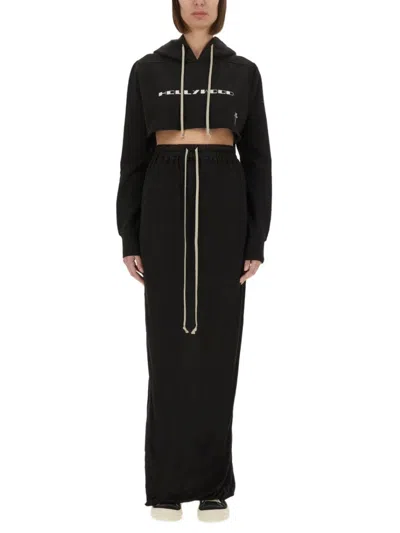 Rick Owens Drkshdw Cropped Black Sweatshirt