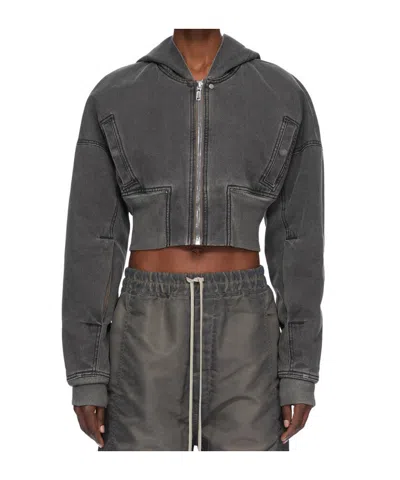 Rick Owens Drkshdw Cropped Bomber Jacket In Gray