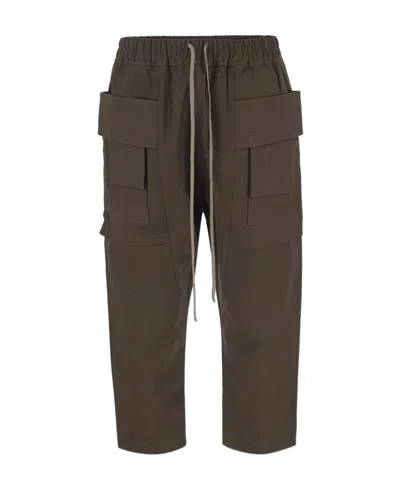Rick Owens Drkshdw Cropped Cargo Trousers In Brown