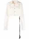 Rick Owens Drkshdw Cropped Denim Button-up Jacket In Nude