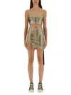 Rick Owens Drkshdw Drkshdw By Rick Owens Cropped Fitted Top With Subtle Sheen In Neutral