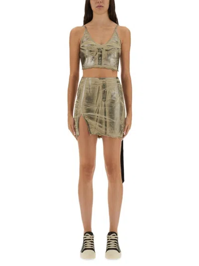 RICK OWENS DRKSHDW CROPPED FITTED TOP WITH SUBTLE SHEEN