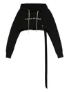 Rick Owens Drkshdw Hoodie Short Drawstring Detail In 黑色