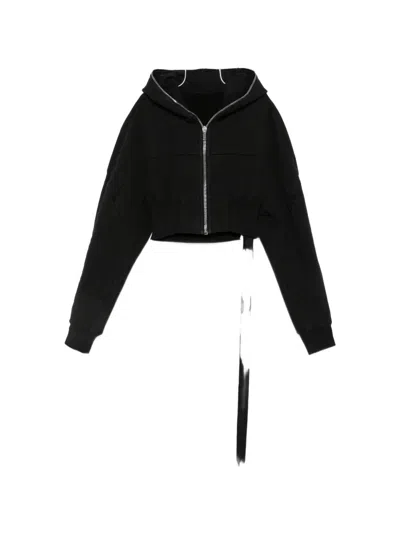 Rick Owens Drkshdw Cropped Hooded Jacket In Brown