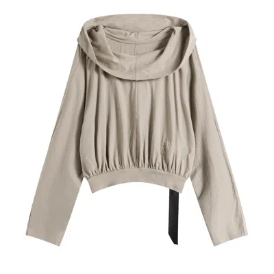 Pre-owned Rick Owens Drkshdw Cropped Hooded Top 'mineral' | Tan | Women's Size Onesize