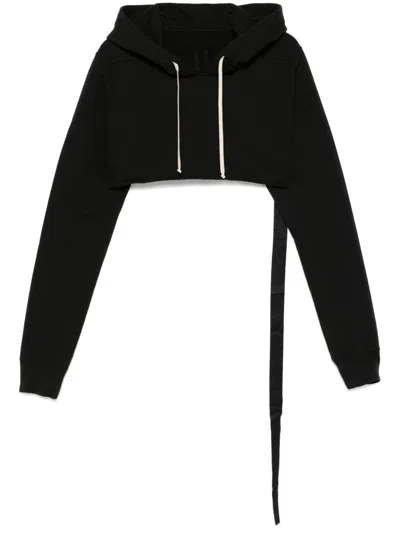 Rick Owens Drkshdw Cropped Hoodie In 09 Black