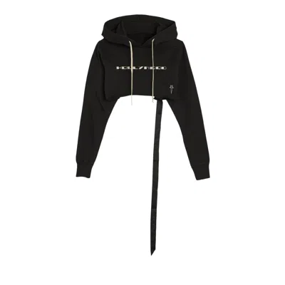 Pre-owned Rick Owens Drkshdw Cropped Hoodie 'black/pearl' | Women's Size M