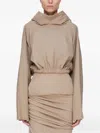 Rick Owens Drkshdw Long Sleeve Sweatshirt In Brown