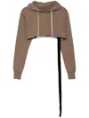 Rick Owens Drkshdw Cropped-hoodie In Nude