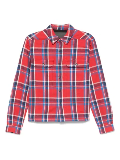 Rick Owens Drkshdw Cropped Outershirt Shirt In Red