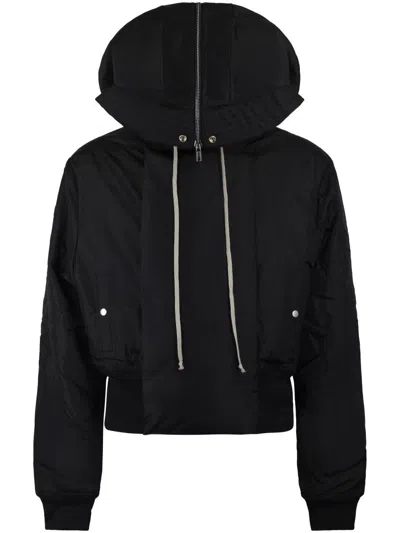 Rick Owens Drkshdw Cropped Padded Bomber Jacket With Classic Parka Silhouette In Multi