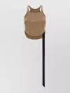 Rick Owens Drkshdw Cropped Ribbed Racerback Tank Top In Brown