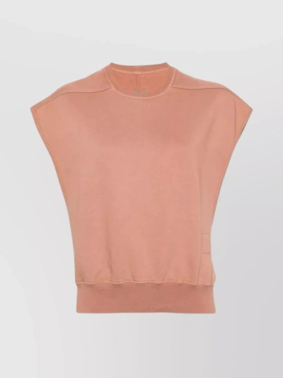 Rick Owens Drkshdw Cropped Sleeveless Ribbed Knit In Pink