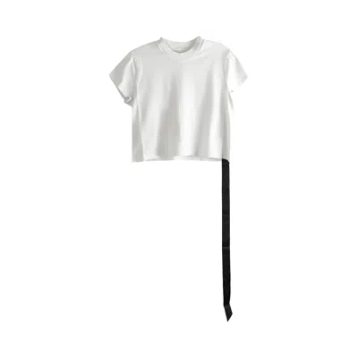 Pre-owned Rick Owens Drkshdw Cropped Small Level T-shirt 'milk Wash' | White | Women's Size M