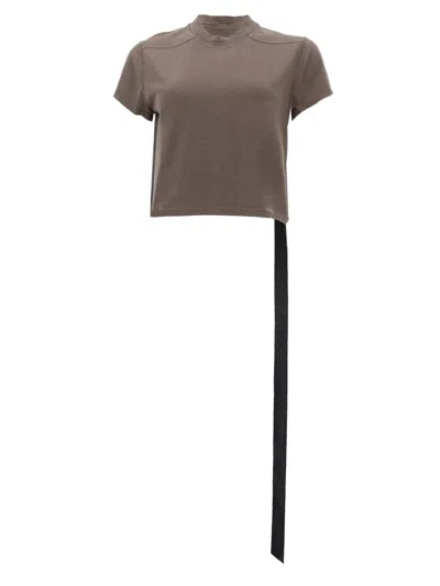 Rick Owens Drkshdw "cropped Small Level T" T Shirt In Brown