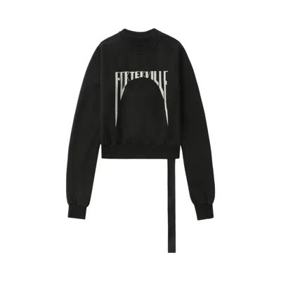 Pre-owned Rick Owens Drkshdw Cropped Sweat 'black/pearl' | Women's Size M