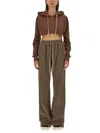 Rick Owens Drkshdw Drkshdw By Rick Owens Relaxed Brown Cropped Sweatshirt