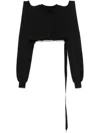 Rick Owens Drkshdw Cropped Sweatshirt In Black