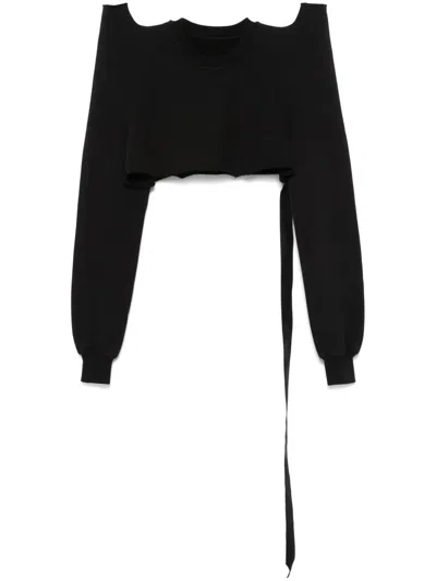 Rick Owens Drkshdw Cropped Sweatshirt In Black