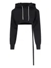 Rick Owens Drkshdw Cropped Hoodie In Black