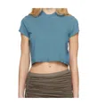 Rick Owens Drkshdw Blue Hollywood Cropped Small Level T-shirt In Blue