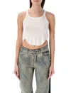 Rick Owens Drkshdw Drkshdw By Rick Owens Cropped Tank Top In Beige