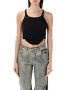 Rick Owens Drkshdw Basic Tank Cropped In Black