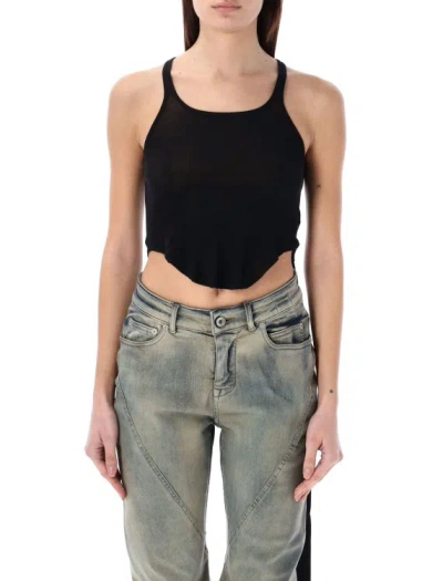 Rick Owens Drkshdw Basic Vintage-effect Tank Top With Strap In Black