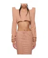 Rick Owens Drkshdw Pink Cropped Tecsweat Sweatshirt In Pink