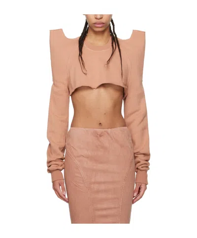 RICK OWENS DRKSHDW CROPPED TECSWEET PULLOVER