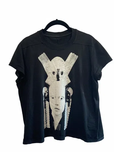 Pre-owned Rick Owens Drkshdw Cropped/short Level Graphic Printed Shirt In Black