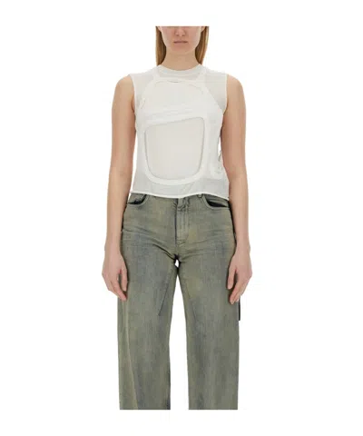 RICK OWENS DRKSHDW RICK OWENS DRKSHDW CUT-OUT CREWNECK SLEEVELESS TOP