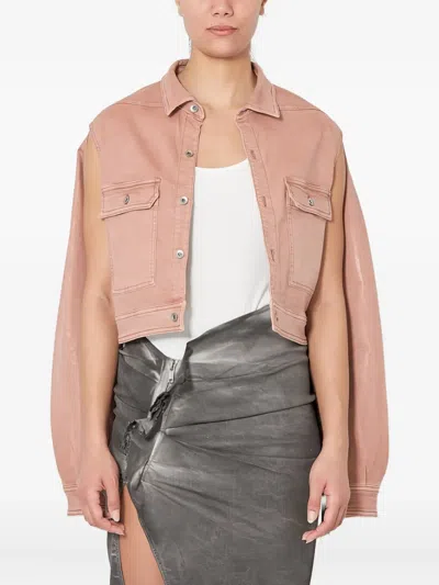 Rick Owens Drkshdw Cut Out-detail Jacket In Pink