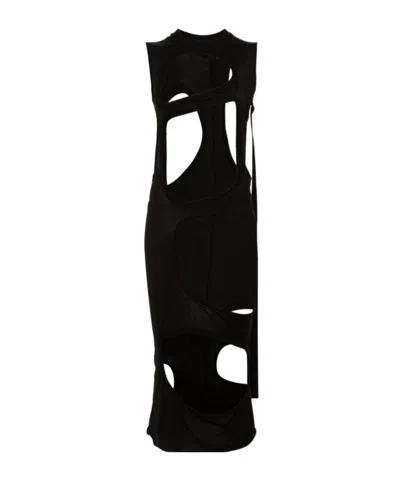 Rick Owens Drkshdw Cut-out Sleeveless Maxi Dress In Black