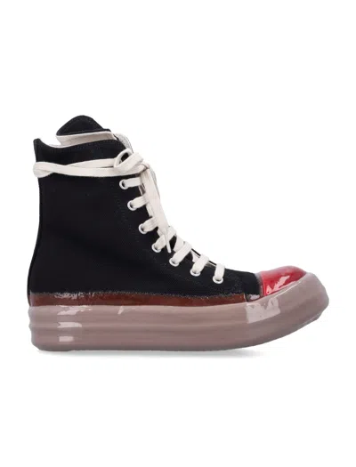 Rick Owens Drkshdw Cutting-edge Women's Canvas High-top Sneakers In Black