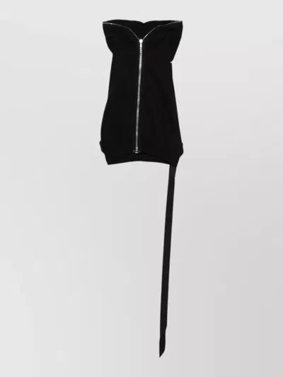 Rick Owens Drkshdw Cyclops Gimp Hooded Knitwear Drawstring Pockets In Black