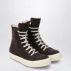 Rick Owens Drkshdw Flannel Zip-fastening High-top Trainers In Brown