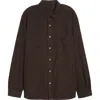 Rick Owens Drkshdw Darkshadow Jumbo Overshirt In Brown