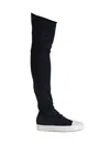 Rick Owens Drkshdw Black Hollywood High-sock Sneaks Tall Boots In Black