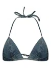 Rick Owens Drkshdw Blue Hollywood Garment-washed Denim Bra In Blue