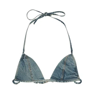 Pre-owned Rick Owens Drkshdw Denim Bra Top 'washed Indigo' | Blue | Women's Size M