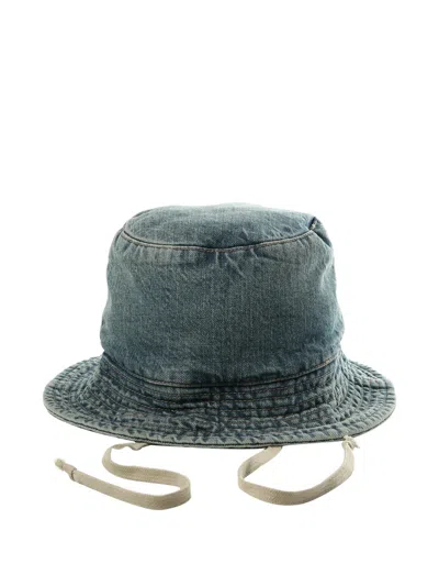 Rick Owens Drkshdw Denim Bucket Hat In Blue